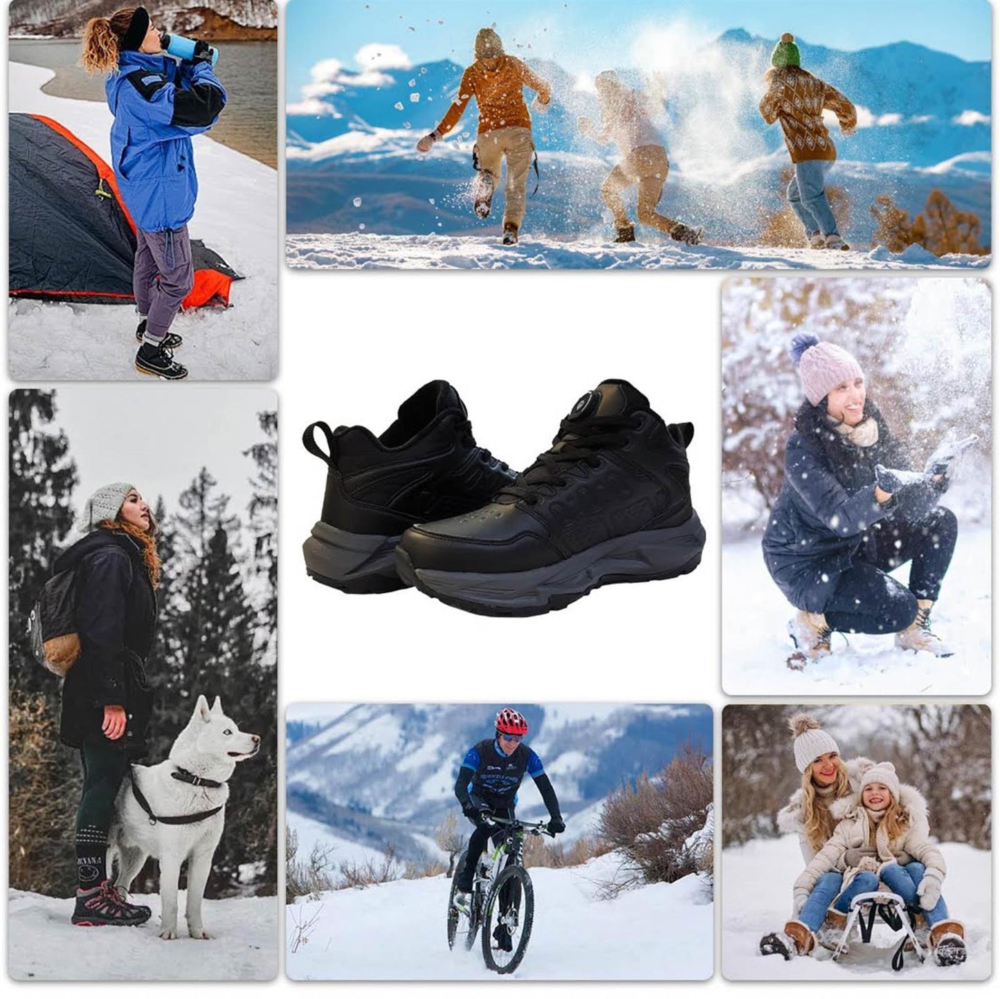NBUABX Beheizte Schuhe, Gr. 42, Elektrisch, 3 Wärmeeinstellungen, 4000mAh Akku, ideal für Winter, Jagd, Skifahren.