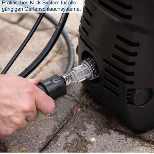 Scheppach HPC1400 Hochdruckreiniger, 1400W, 110 bar, 390 L/h, Aluminiumpumpe, Quick-Connect, inkl. Schlauch, Verlängerung, Lanze, Filter, Düse.