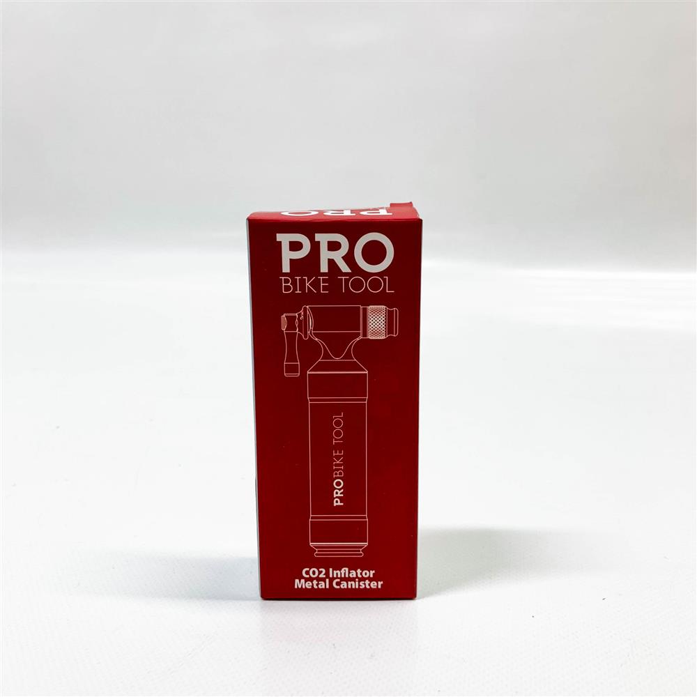Pro Bike Tool CO2 Kartuschenpumpe - Modellnummer: BP-CO2 - Inflator für schnelles Aufpumpen, passend für Presta & Schrader Ventile, ideal für Rennrad & Mountainbike, mit Metall Lagerbehälter - ohne CO2 Kartuschen
