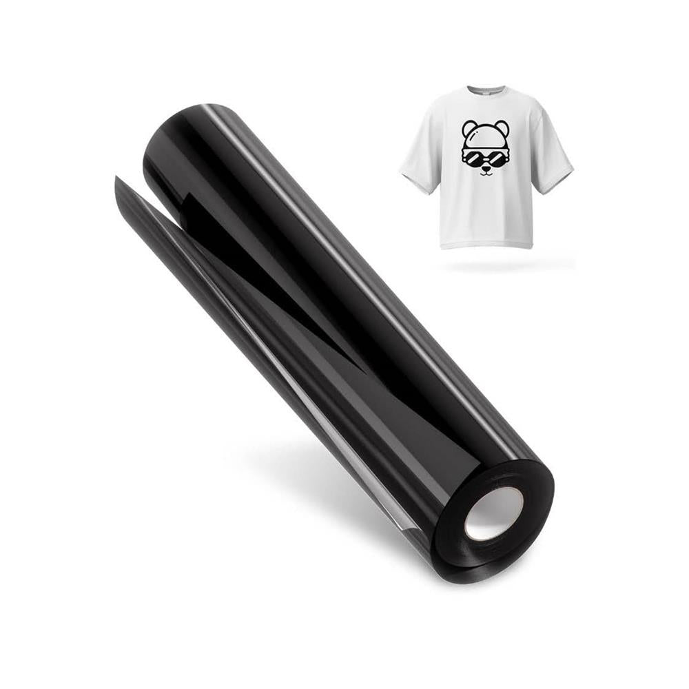 Hisiu HTV-3 Wärmeübertragungsvinyl schwarze Folie 12 inch x 8 ft langlebig und flexibel