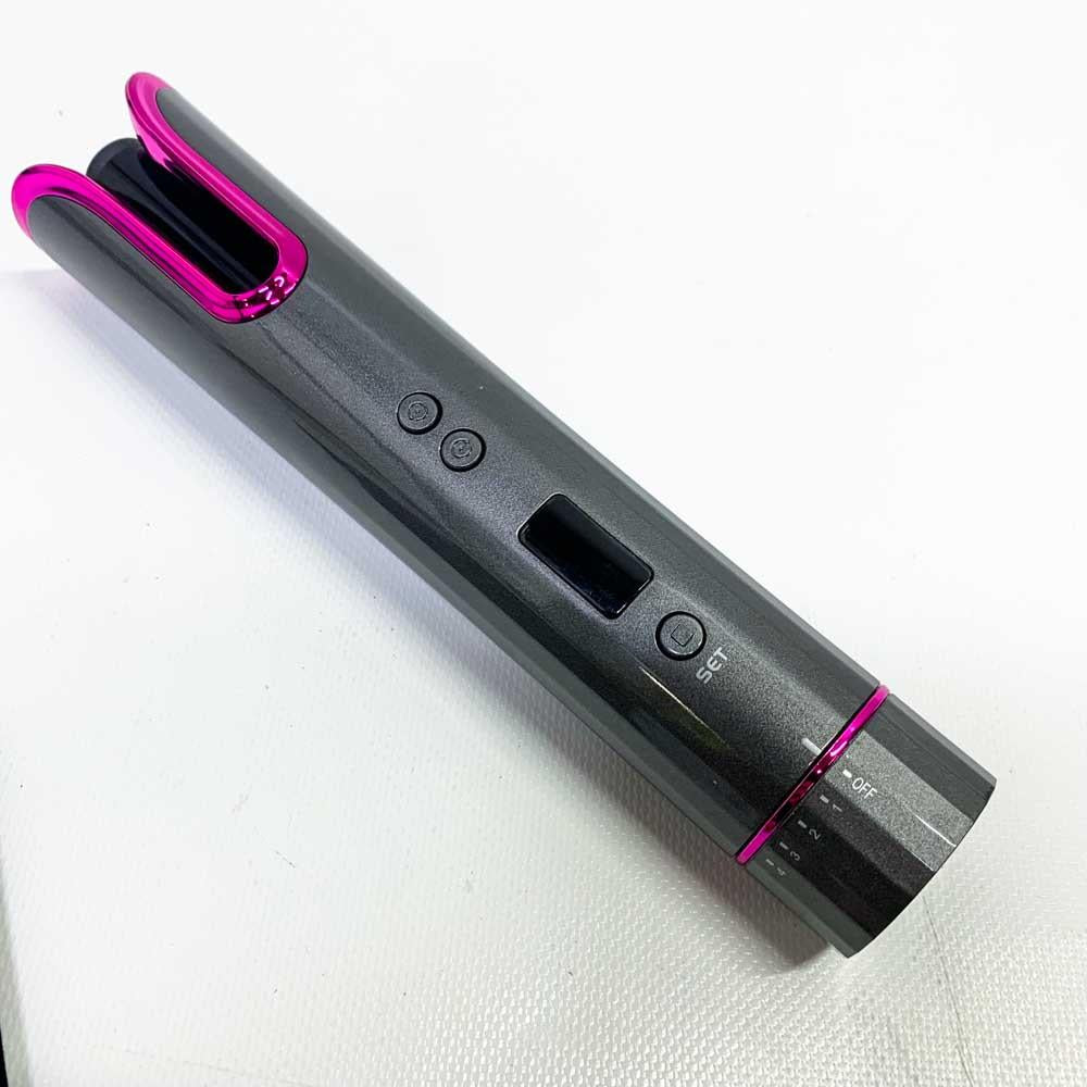 Lockenstab Automatischer Hair Curler 4 Temperatur-Einstellungen Schnurloser Tragbar Wiederaufladbar mit LCD-Temperaturanzeige und Timer