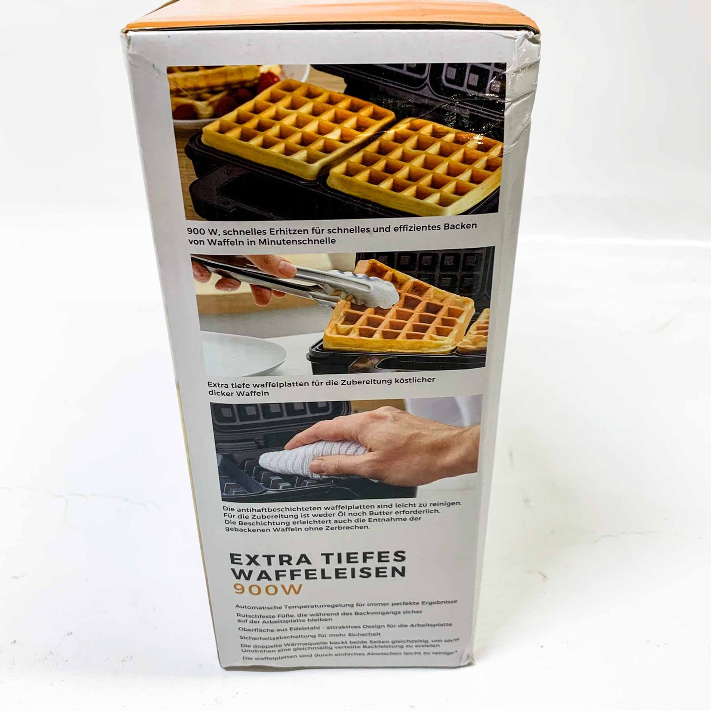TOWER Waffeleisen T27034PM, Waffeleisen, Antihaftbeschichtung, 1200W, kompakt, für Belgische Waffeln, Thermostat.