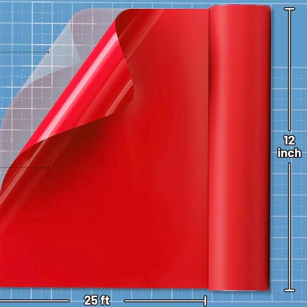 Hisiu HTV-13 Wärmeübertragungsvinyl rote Folie 12 inch x 25 ft langlebig und flexibel