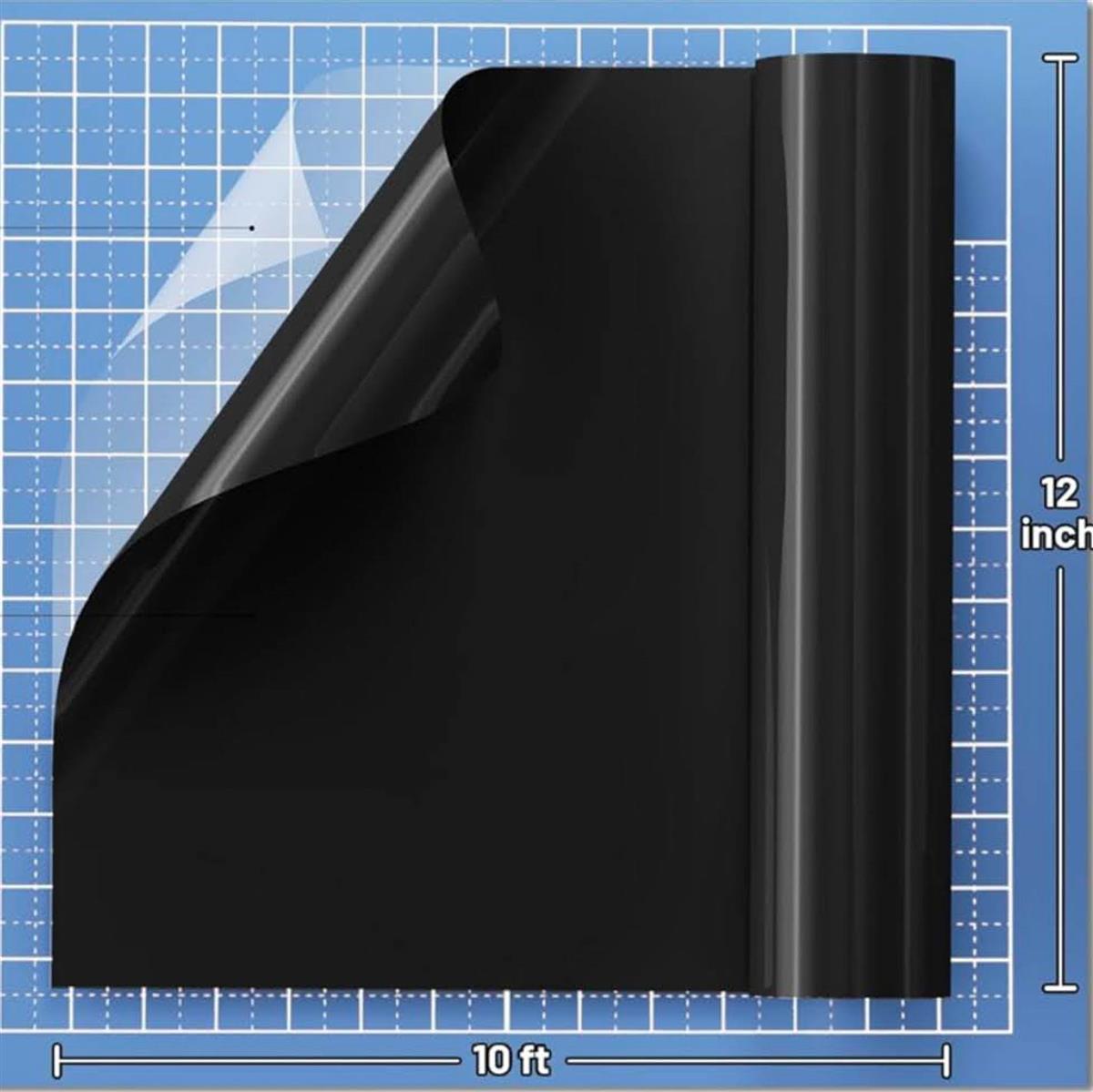 Hisiu HTV-9 heat transfer vinyl black film 12 inch x 10 ft high flexibility and durability