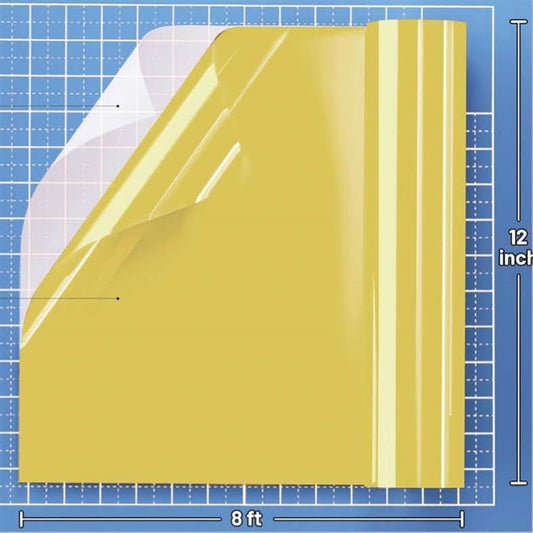 Hisiu HTV-4 Wärmeübertragungsvinyl Goldene Folie 12 inch x 8 ft Hochwertiges Vinyl für kreative Designs