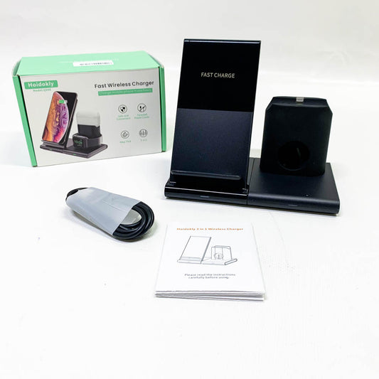 Hoidokly Kabelloses Ladegerät 3 in 1 Qi 15W Fast Wireless Charger Induktive Ladestation für iWatch und AirPods sowie iPhone 13/12 Pro Max und Galaxy S22/S21 Ultra