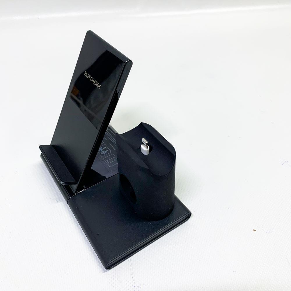 Hoidokly Kabelloses Ladegerät 3 in 1 Qi 15W Fast Wireless Charger Induktive Ladestation für iWatch und AirPods sowie iPhone 13/12 Pro Max und Galaxy S22/S21 Ultra