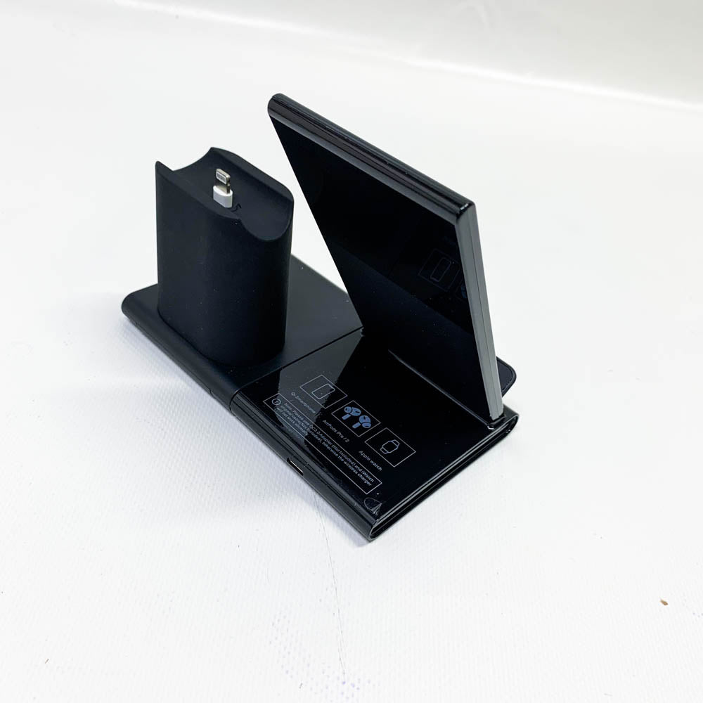 Hoidokly Kabelloses Ladegerät 3 in 1 Qi 15W Fast Wireless Charger Induktive Ladestation für iWatch und AirPods sowie iPhone 13/12 Pro Max und Galaxy S22/S21 Ultra