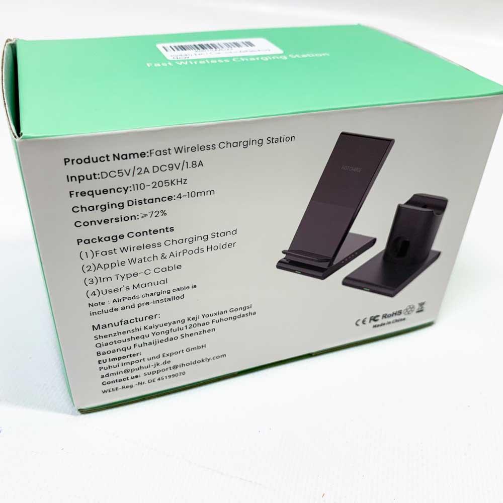 Hoidokly Kabelloses Ladegerät 3 in 1 Qi 15W Fast Wireless Charger Induktive Ladestation für iWatch und AirPods sowie iPhone 13/12 Pro Max und Galaxy S22/S21 Ultra