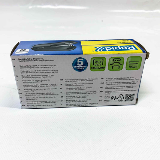 Heftgerät F6, bis 20 Blatt, schwarz, kompakt, ideal für Büro und Zuhause, präzise Heftung, robustes Design.