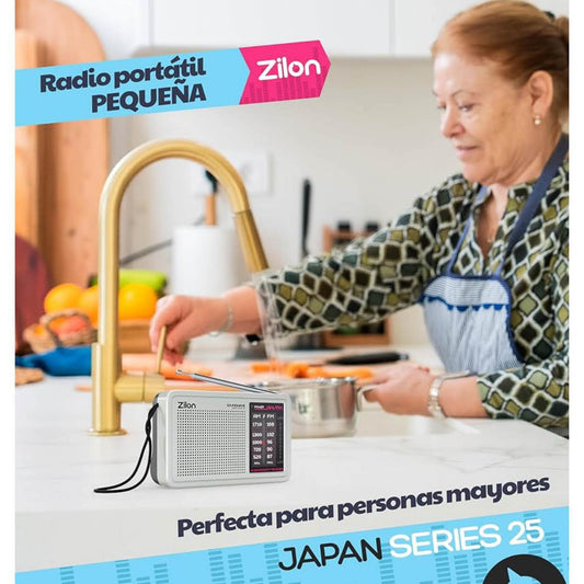 Zilon Retro Transistor Radio, tragbar, FM/AM, analog, ideal für Notfälle, Kopfhörereingang, einfacher Gebrauch, hervorragender Empfang.