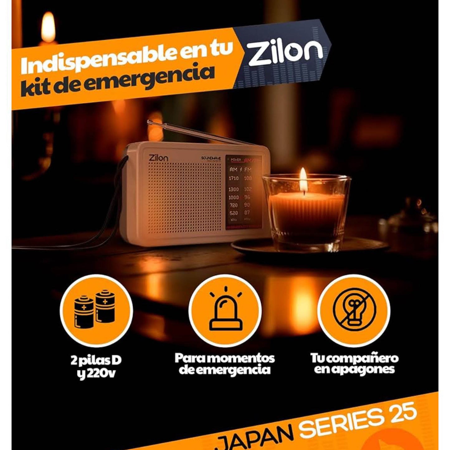 Zilon Retro Transistor Radio, tragbar, FM/AM, analog, ideal für Notfälle, Kopfhörereingang, einfacher Gebrauch, hervorragender Empfang.