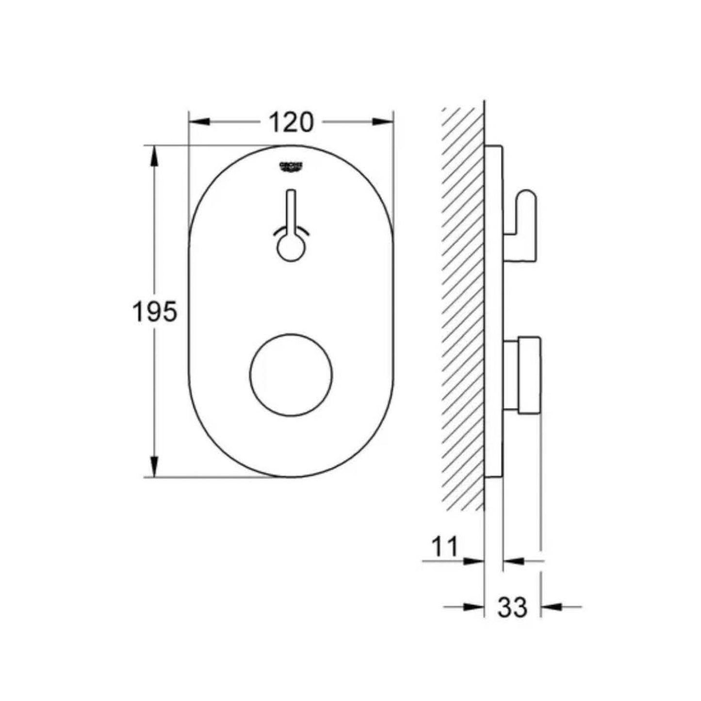 Grohe Eurosmart CT, 36321000, Selbstschluss-Brausebatterie, mit Mischfunktion, Chrom, Fertigmontageset für UP-Einbaukasten.