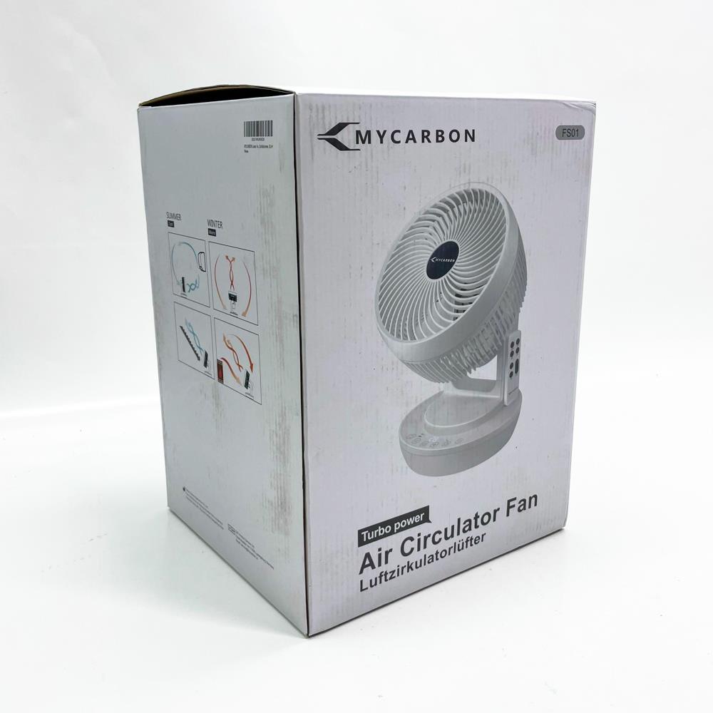MYCARBON Leiser Ventilator 1800 mł/h mit Fernbedienung, ECO-Modus, 3D-Modus, Oszillation, 4 Geschwindigkeitsstufen, Timer 12 Stunden, Turbo, Luftumwälzung für Büro und Schlafzimmer bis 30 m˛