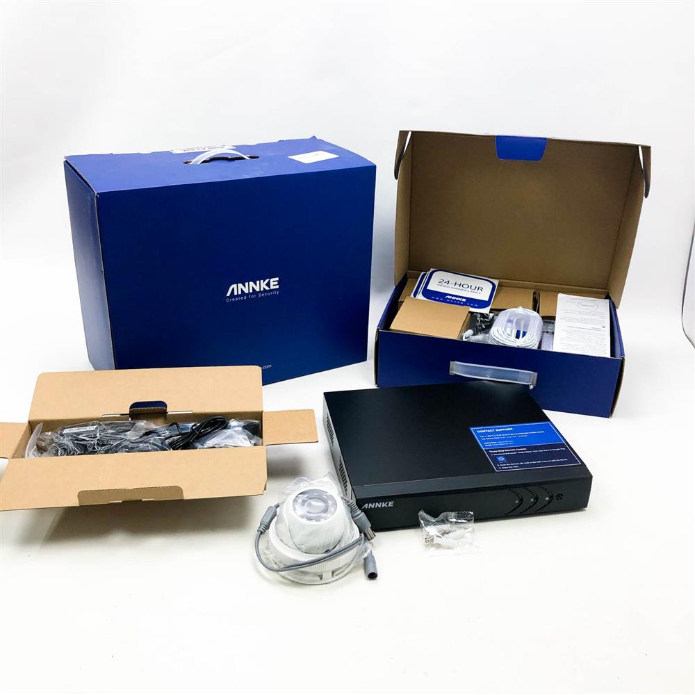 ANNKE C51BM P02 Überwachungskamera Set 8CH 6MP NVR H.265+ IP67 wetterfest 5MP Bullet Kameras EXIR-LEDs App-Push-Alarm Fernzugriff 4 Kameras