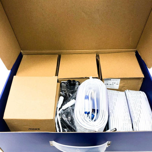 ANNKE C51BM P02 Überwachungskamera Set 8CH 6MP NVR H.265+ IP67 wetterfest 5MP Bullet Kameras EXIR-LEDs App-Push-Alarm Fernzugriff 4 Kameras