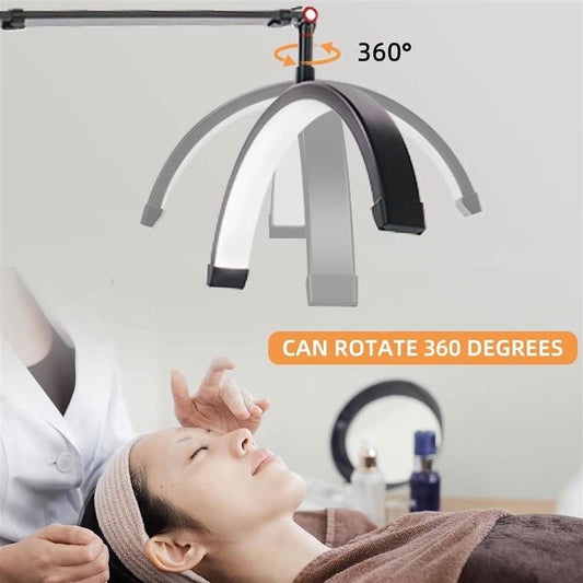 DESGNT Wimpernverlängerungslampe LED-Halbmondlampe 27 Zoll 36 W mit 360° verstellbarem Kopf professionelles Wimpernlicht für Schönheit Tätowierer Visagisten Schönheitsstudios Hautpflege