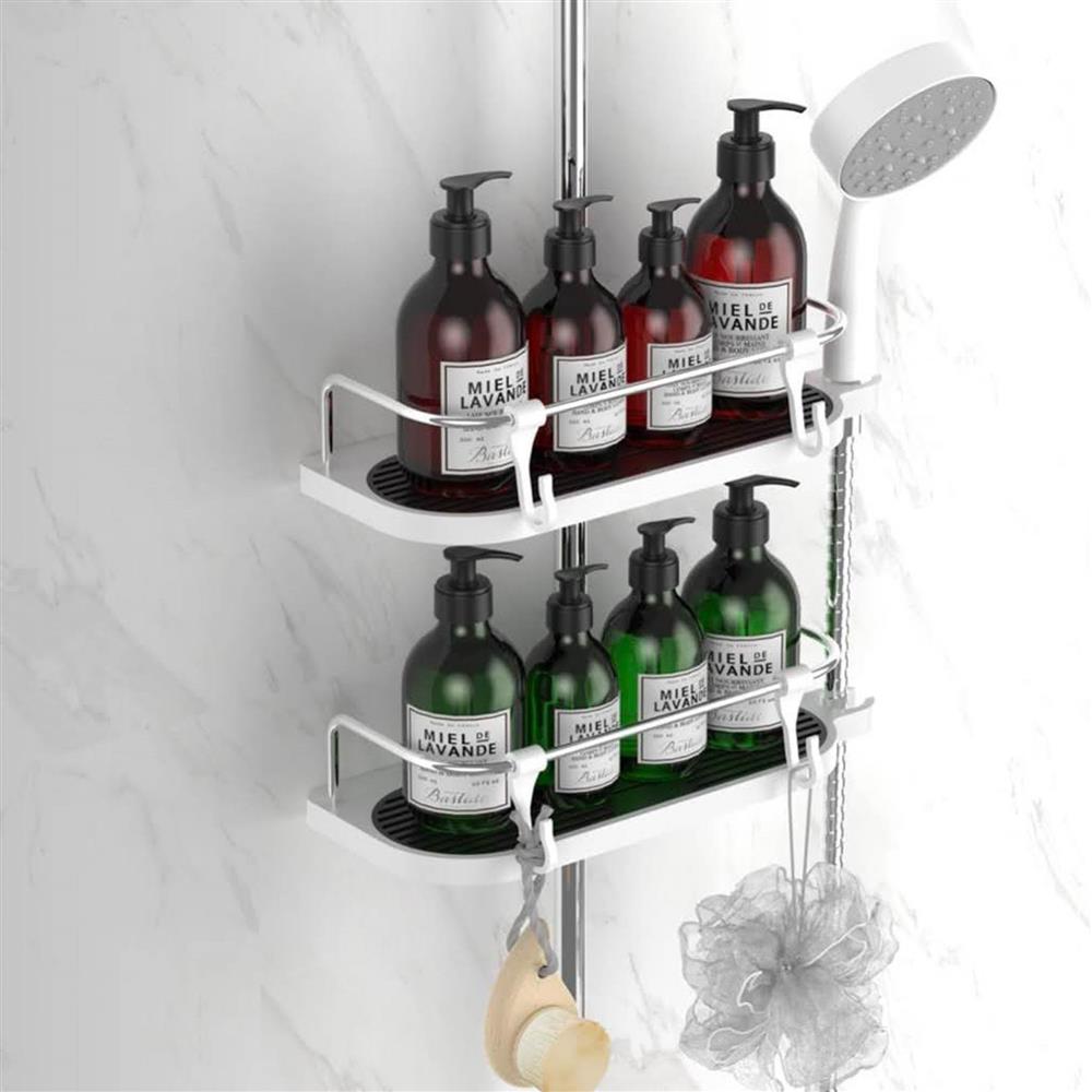 Hawsam Shower Shelf No Drilling 2 Pack - Adjustable Bathroom Shower Rack for Shower Rod 19mm - 25mm Diameter