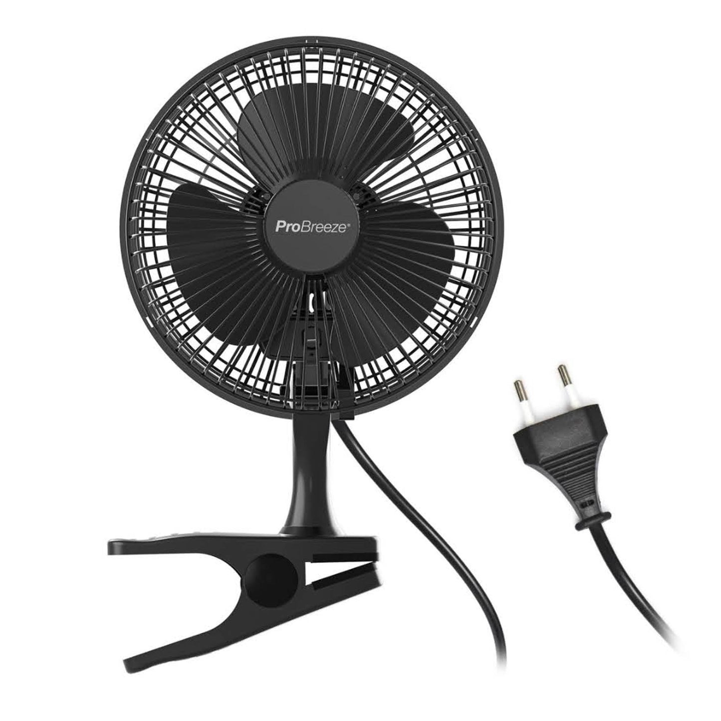 Pro Breeze Mini Ventilator, 20 cm, Tischventilator, 2 Geschwindigkeitsstufen, leise, stabiler Clip, ideal für Schreibtisch und Growbox.