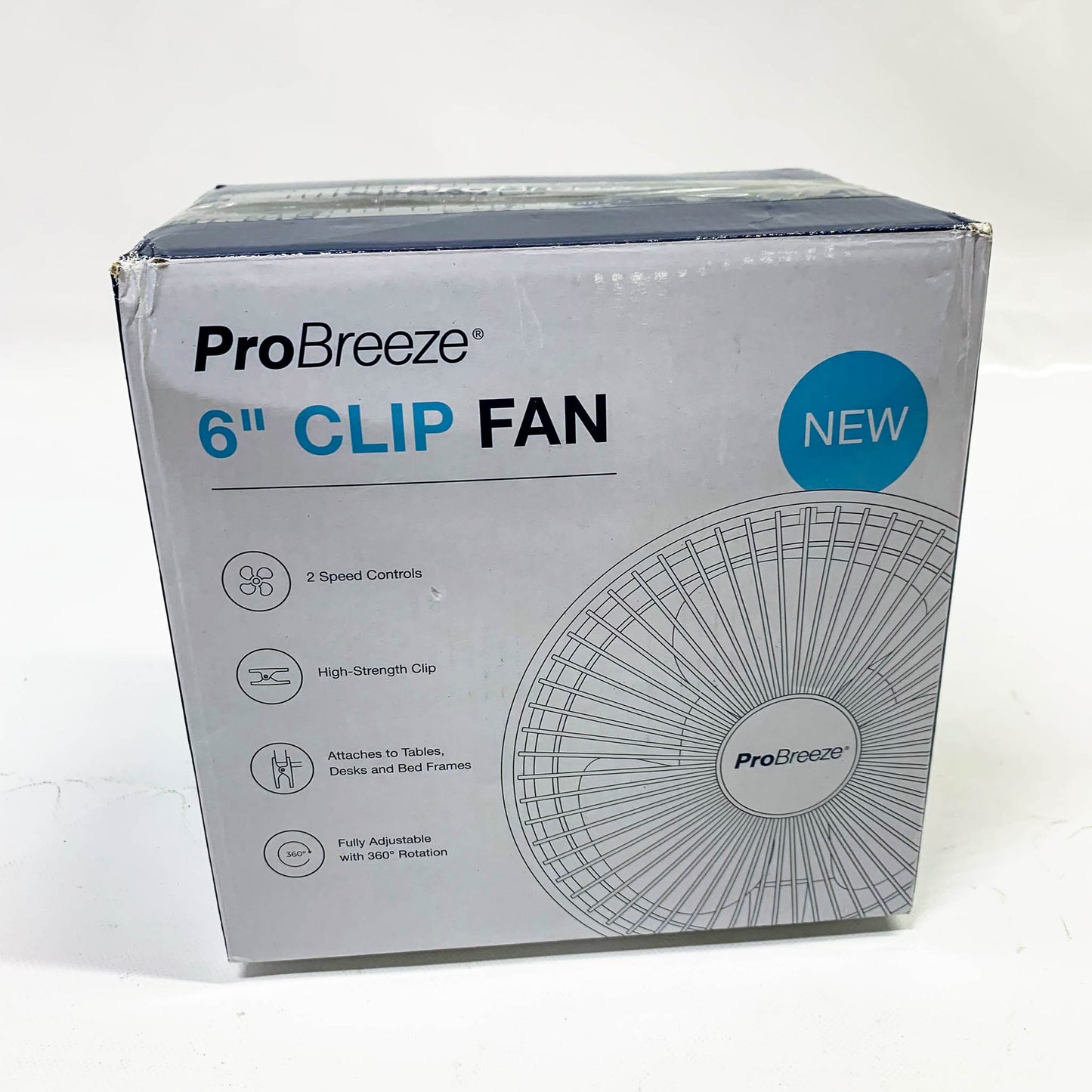 Pro Breeze Mini Ventilator, 20 cm, Tischventilator, 2 Geschwindigkeitsstufen, leise, stabiler Clip, ideal für Schreibtisch und Growbox.