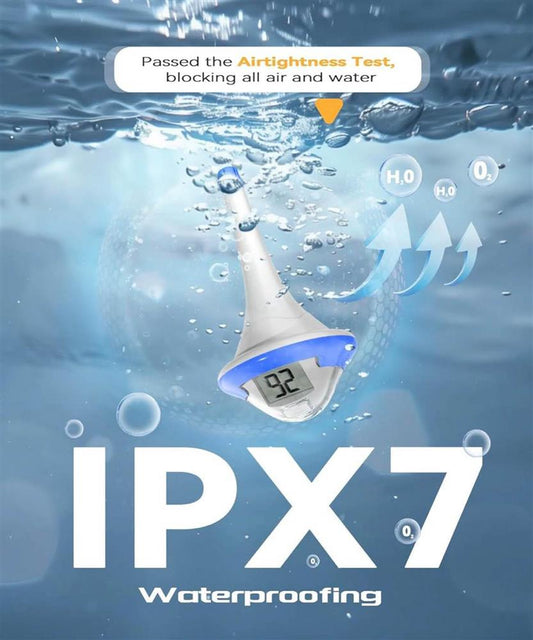 BALDR Pool Thermometer Funk 12345 Artikelsorte Indoor-Temperatur-Monitor IPX7 Waterproofing Größere Digitale Anzeige Leicht zu Lesen Innen-und Pool-Temperaturen
