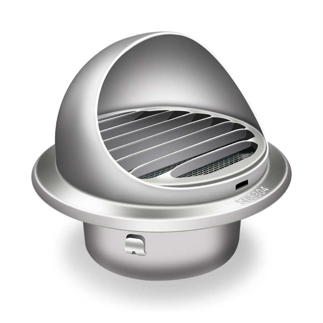 Aygrochy ventilation grille 150mm with hat 304 stainless steel round exhaust grille insect screen flange louvre grille