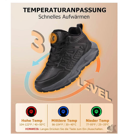 Beheizte Schuhe Herren Damen, Gr. 39, Heizschuhe, 3 Wärmeeinstellungen, 4000mAh Akku, ideal für Winter, Jagd, Skifahren, Camping.