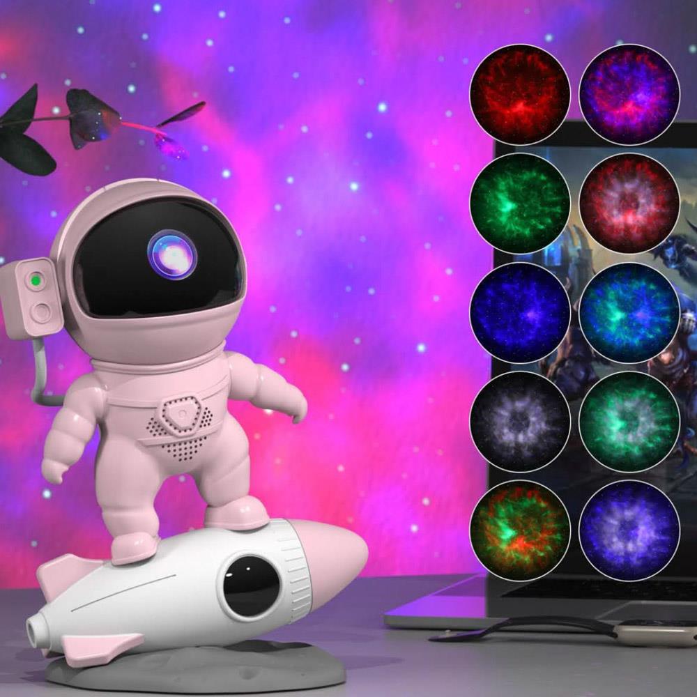 Astronaut Nachtlicht Projektor LED Bluetooth 360° Rotation Musik Tragbare Sternendecke Geburtsgeschenk Energieklasse E