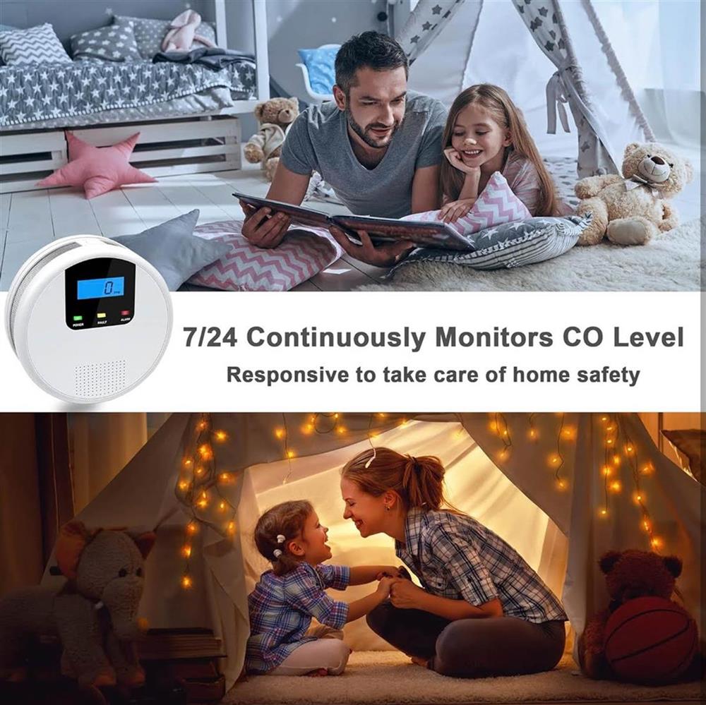 Scondaor CO Detector 12345 Carbon Monoxide Detector with Digital Display Battery Replaceable