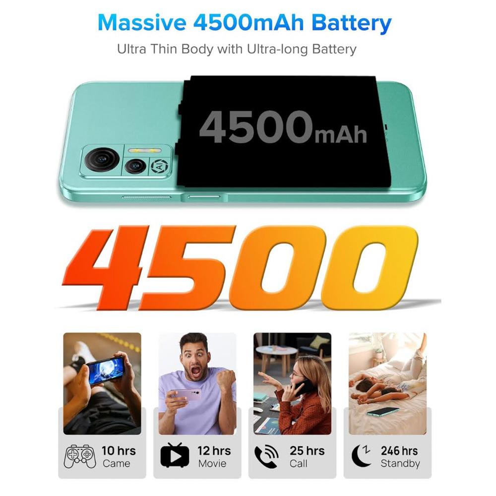 Ulefone Note 14 (64G) Handy Ohne Vertrag – Android, 6,52 Zoll Bildschirm, 4500mAh, 4GB RAM, 64GB ROM Erweiterbar, 8MP Kamera, Dual SIM, 3 Karte Slots, Face ID, GPS – Mint Grün