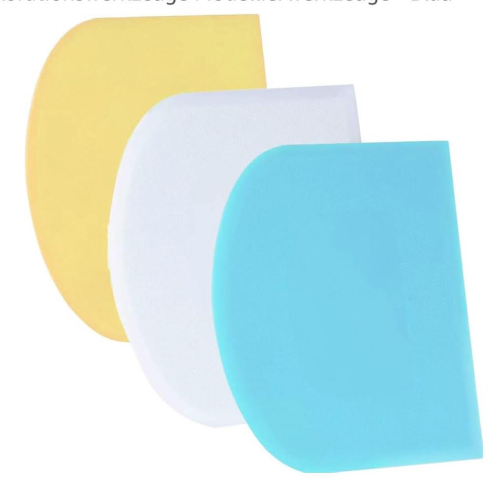 SURDOCA Dough Scraper Dough Card Dough Cutter 3 PCs BPA Free PE Plastic Flexible with Sharp Edge and Anti-Slip Silicone
