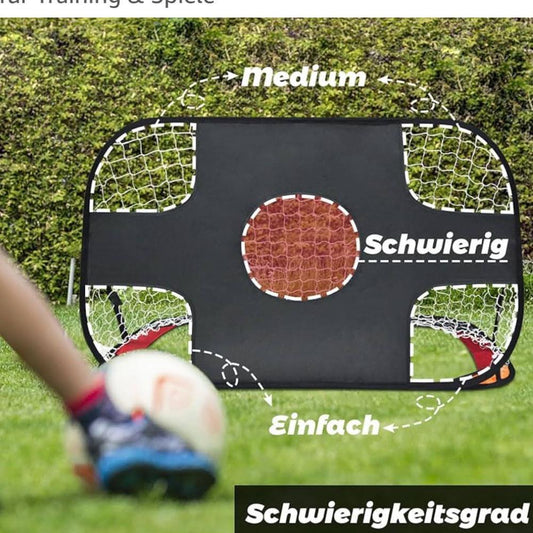 KAIDIDA Mini-Fußballtore faltbar 2er-Set 75x75x120cm mit Torwand für Kinder, Outdoor mit Tragetasche, Polyester für Garten und Strand