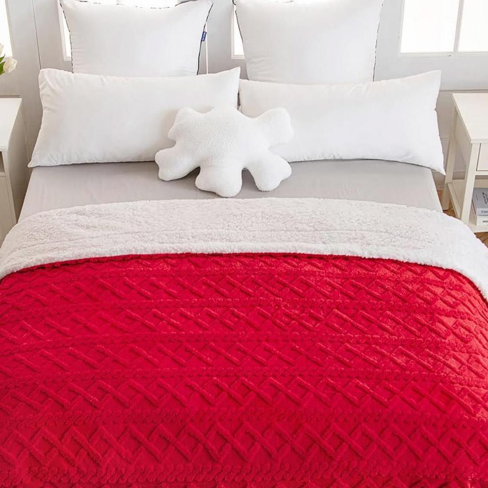MIULEE Decke 130 x 150 cm Sherpa-Fleece-Decke plüschige und weiche Wolle beheiztes Haar besserer Schlaf Bett Rot