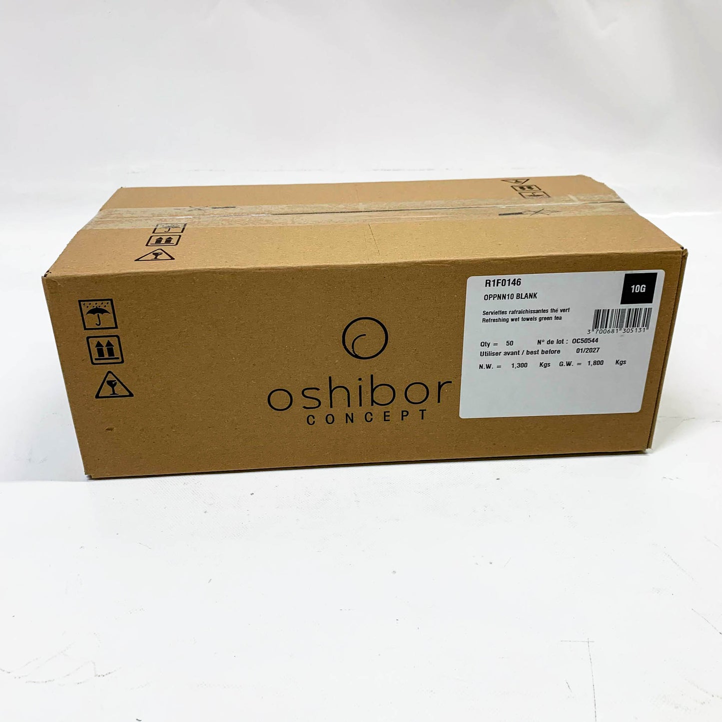 Erfrischendes Oshibori, 10g, Schwarz, 50 Stück – Hygienische Handtücher für Gastronomie, feuchtigkeitsspendend und erfrischend.