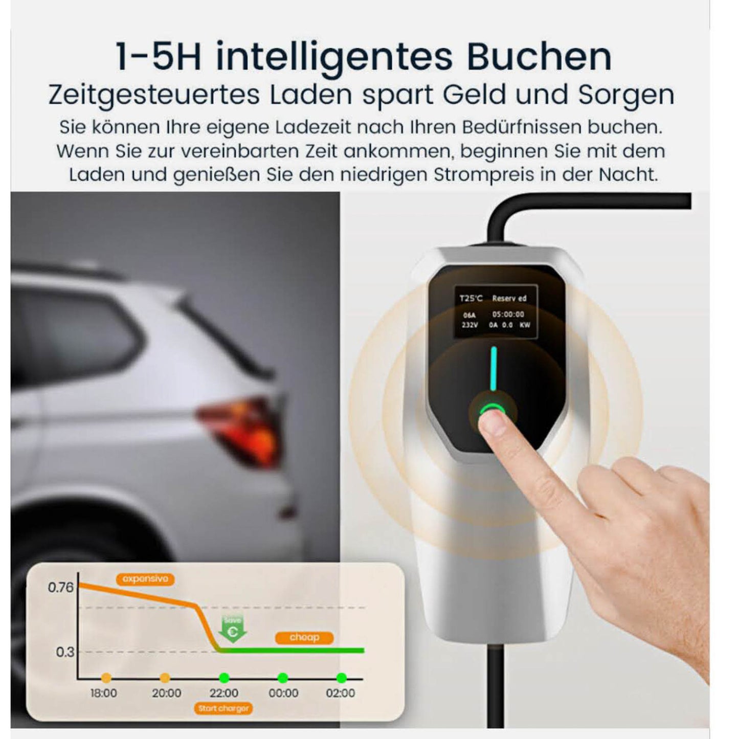 Junsun DE.SYCDQ164 Mobile Ladestation, tragbarer Ladegerät, kompakt, schnellladefähig, ideal für unterwegs.