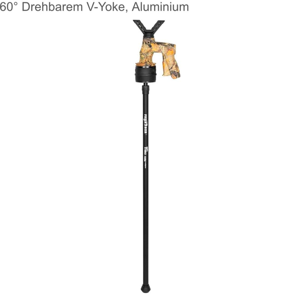 FIERY DEER Gen6 Schießstock & Zielstock Jagd Professionelle Leichte Gewehrauflage 360° Drehbarer V-Yoke Aluminium