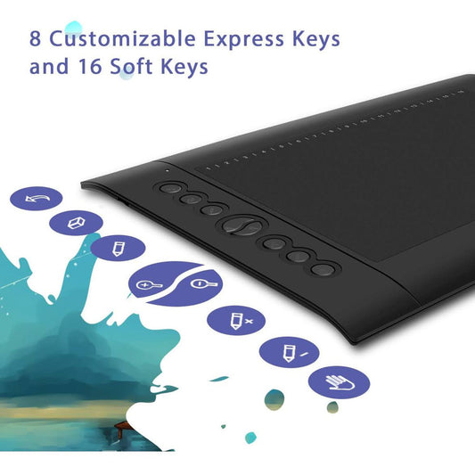 HUION H610PRO V2 Grafiktablett, Modellnr: H610PRO V2, Produkttyp: Grafiktablett, Merkmale: Batteriefreier Stift mit ±60° Neigungsfunktion, 10 x 6 Zoll, kompatibel mit Mac, Windows und Android, ideal für Homeoffice und Fernlernen.