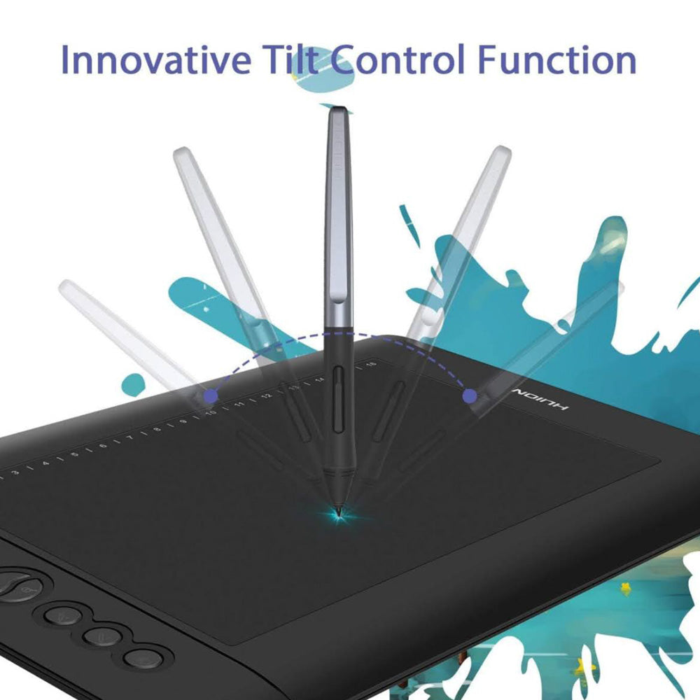 HUION H610PRO V2 Grafiktablett, Modellnr: H610PRO V2, Produkttyp: Grafiktablett, Merkmale: Batteriefreier Stift mit ±60° Neigungsfunktion, 10 x 6 Zoll, kompatibel mit Mac, Windows und Android, ideal für Homeoffice und Fernlernen.