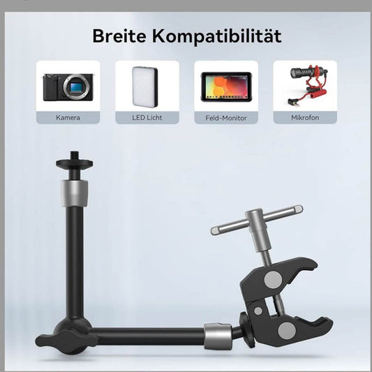 SMALLRIG 10 Zoll Magic Arm, KBUM2732B, Monitorhalterung, flexibler Arm mit Super Clamp für LED Licht.