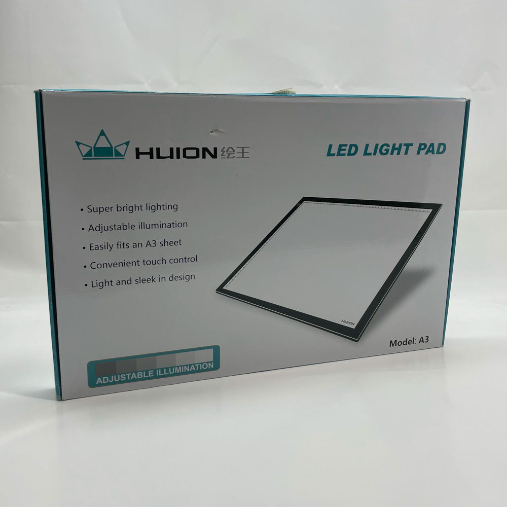 Huion A3 LED-Lichtpad, Modellnr: A3, Produkttyp: Lichtpad, Merkmale: 16,9 x 12,2 Zoll, einstellbare Helligkeit, 12-V-Netzteil