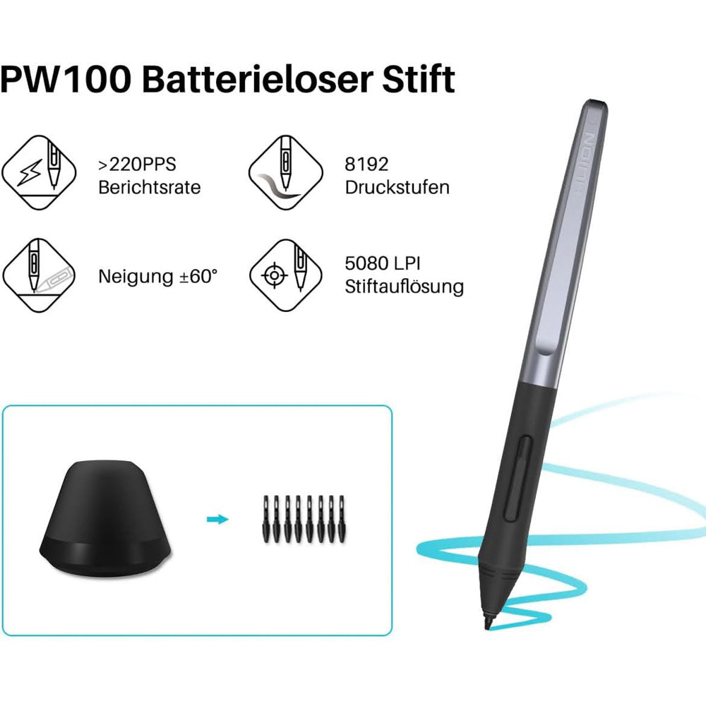 HUION Inspiroy H1060P Grafiktablett 10 x 6,25 Zoll Zeichentablett mit batterielosem Eingabestift 12 Hotkeys für Windows, Mac, Android ideal für Zeichnen, Online-Unterricht, Arbeiten