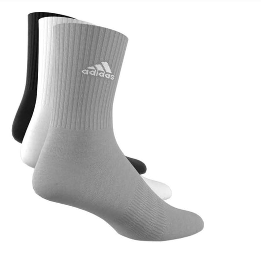 Adidas Socken MGREYH/WHITE/BLACK, Gr. 37-39, US 5-6, sportlich, atmungsaktiv, bequeme Passform, ideal für Training.