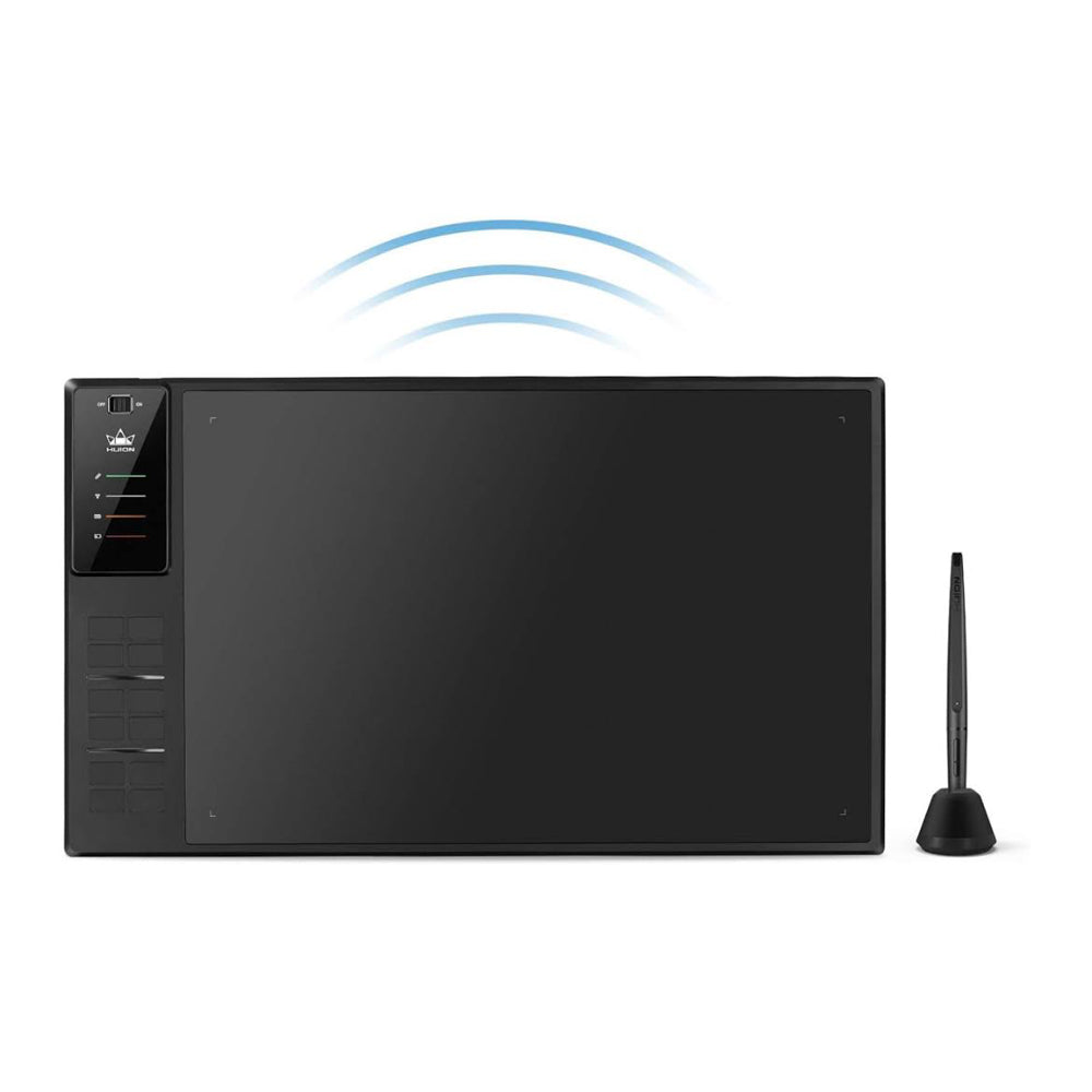 HUION WH1409 Bluetooth Grafiktablett 13.8x8.6 inch großes Zeichentablett zum Zeichnen Gestalten Arbeiten mit Mac PC und Mobilgeräten