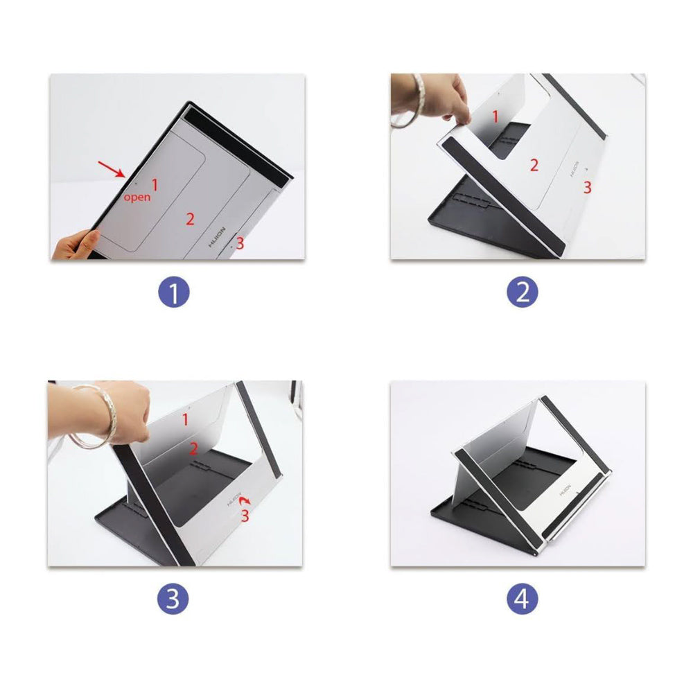 HUION Tragbarer Schreibtischständer Faltbarer Ständer Verstellbarer Multi-Winkel-Desktop-Halter Universal-Grafiktablett bis zu 18 Zoll Kamvas 16 Kamvas Pro 16