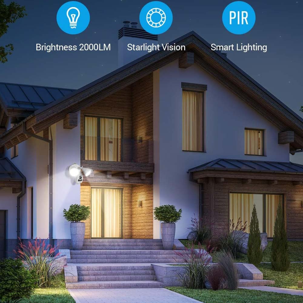 EZVIZ LC1, 1080p FHD Flutlicht, Outdoor Überwachungskamera, Floodlight, PIR Sensor, aktive Verteidigung, Zwei-Wege Audio, Weiß