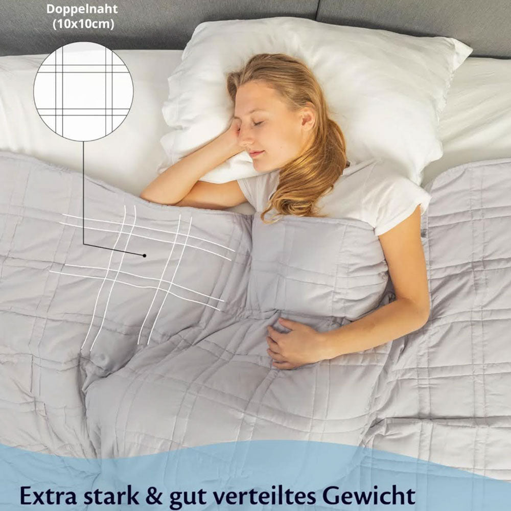 Ella Gewichtsdecke 135x200 7kg - Anti Stress Therapiedecke - Bettdecke für tiefen Schlaf und bessere Erholung - Weighted Blanket - Für Männer & Frauen von 55-85kg