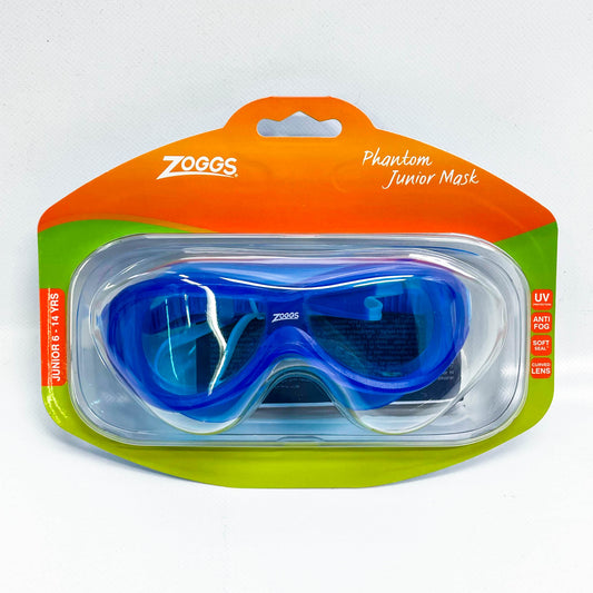 ZOGGS Phantom Kinder Schwimmbrille, Blau, UV-Schutz, Anti-Beschlag, verstellbare Nasenbrücke, bequemes Silikon.