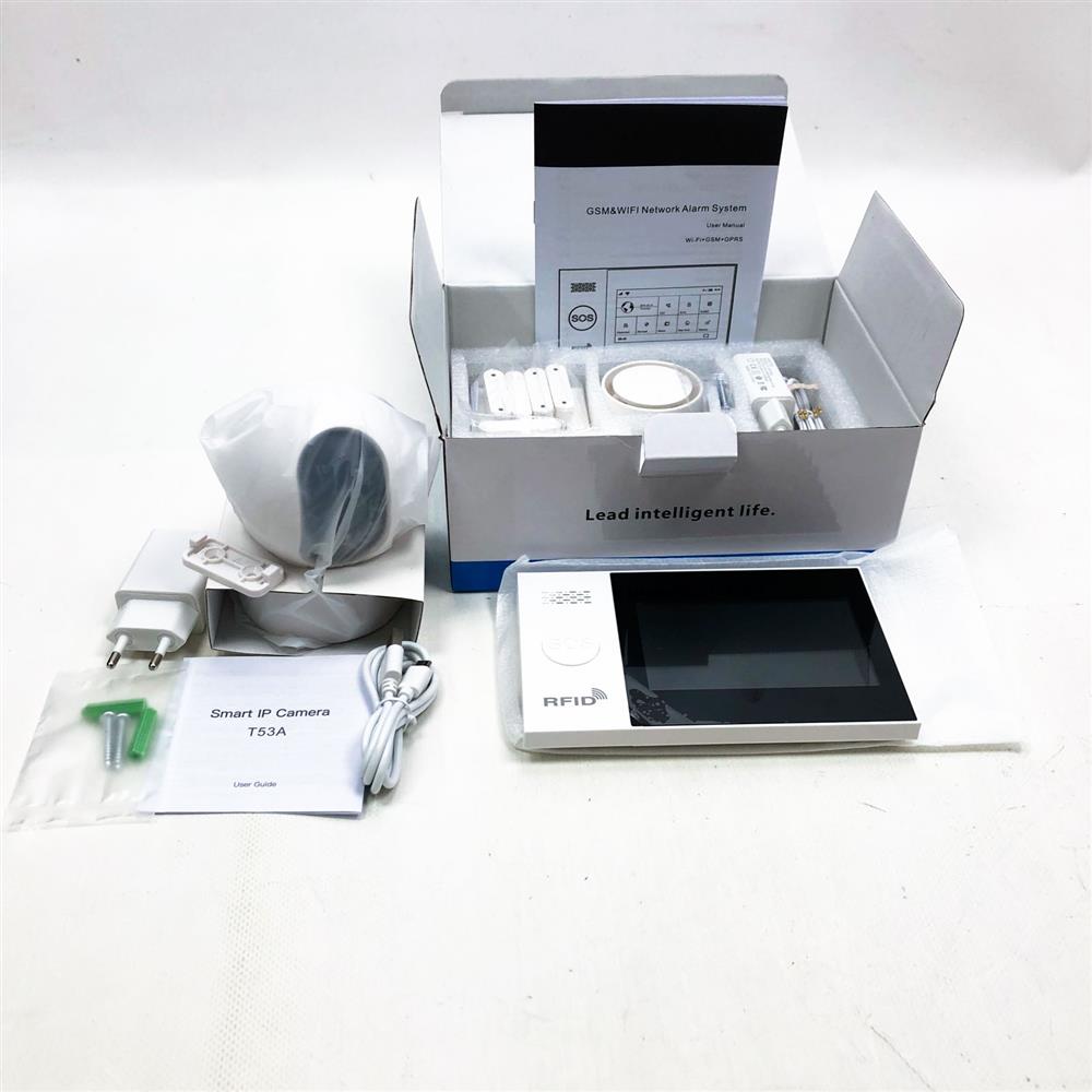 PGST Alarmsystem für zu Hause kabellos 4G Überwachungskamera 1080P Touchscreen 4,3 cm WLAN kompatibel mit Alexa Google Home Diebstahlschutz