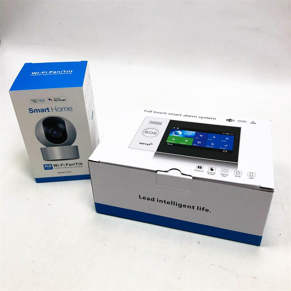 PGST Alarmsystem für zu Hause kabellos 4G Überwachungskamera 1080P Touchscreen 4,3 cm WLAN kompatibel mit Alexa Google Home Diebstahlschutz