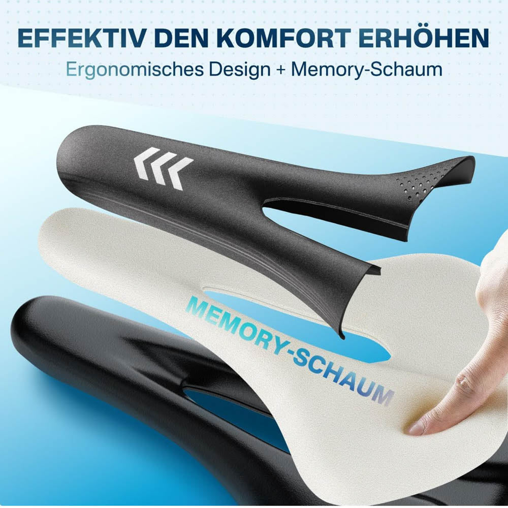 YOUNGDO YD01.0171 Fahrradsattel Bequemer & Ergonomischer Fahrrad Sattel Verbesserte Wasserdichtigkeit Memory-Foam Atmungsaktiv Stoßdämpfend Herren & Damen - Trekking